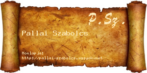 Pallai Szabolcs névjegykártya
